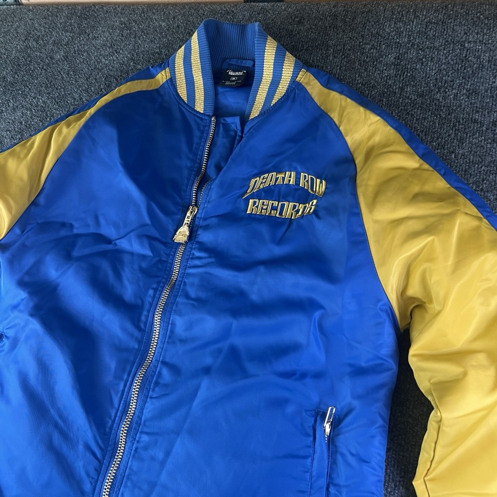 Death Row Records Blue Gold Long Parka Jacket Men's Medium 2022 Embroidered